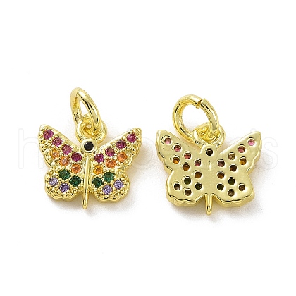 Brass Micro Pave Colorful Cubic Zirconia Charms KK-E068-VF094-1