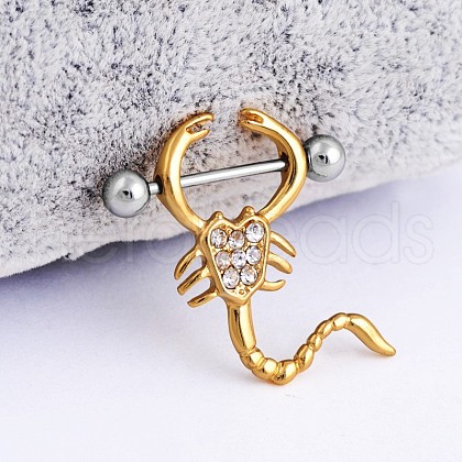 316L Surgical Stainless Steel Crystal Rhinestone Nipple Rings FS-WGB766E-09-1