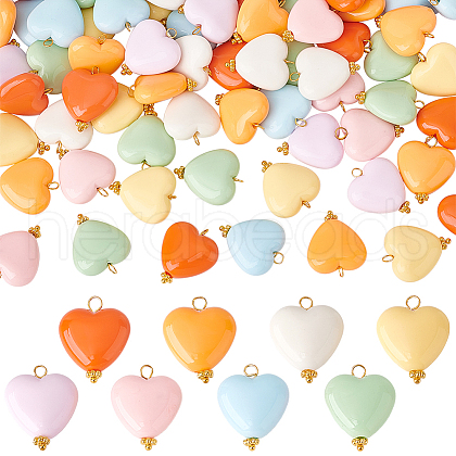 Acrylic Heart Pendants PALLOY-PH01691-1