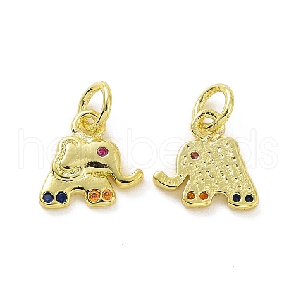 Brass Micro Pave Colorful Cubic Zirconia Charms KK-E068-VF107-1