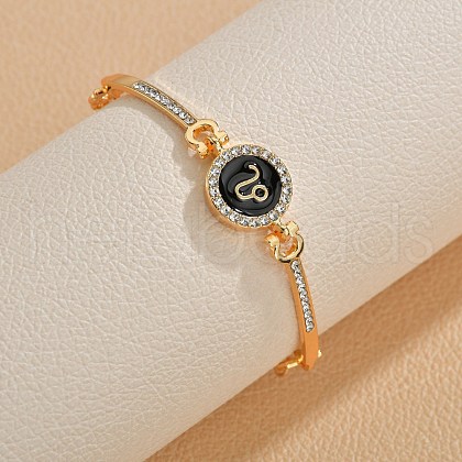 12 Constellations Golden Alloy Rhinestone Bangles for Women WG283F1-03-1
