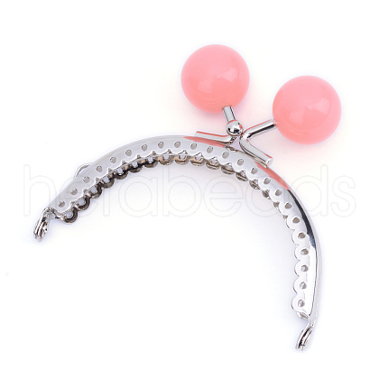 Iron Purse Frame Handle with Solid Color Acrylic Beads FIND-Q038P-D23-1