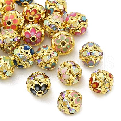 Brass Rhinestone Beads KK-Q080-01C-1
