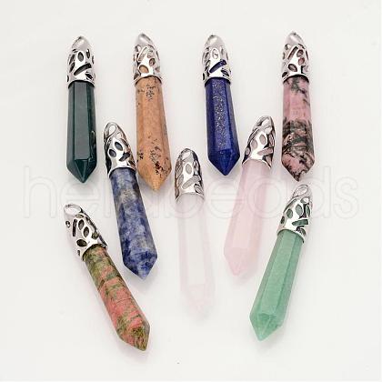 Natural Gemstone Big Pointed Pendants G-K131-03-M-1