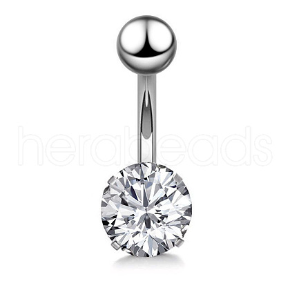 Clear Cubic Zirconia Belly Button Rings WG9960A-19-1