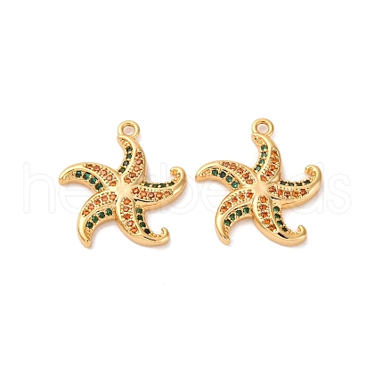 Brass Micro Pave Cubic Zirconia Pendants KK-K382-24A-G-1