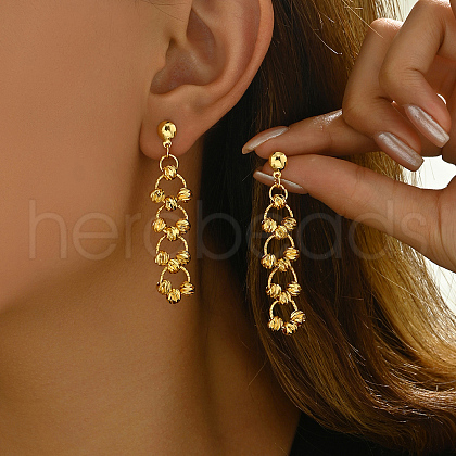 Elegant and Versatile Brass Dangle Stud Earrings GA3926-2-1