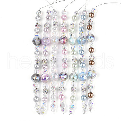 Glass and Acrylic and Imitation Pearl and Rhinestone Beads Strands MAK-T011-06M-1
