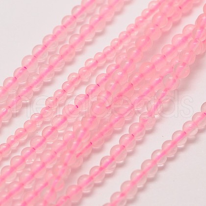 Natural Rose Quartz Round Bead Strands X-G-A130-2mm-13-1