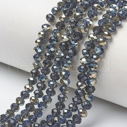 Electroplate Glass Beads Strands EGLA-A034-T4mm-K10-1