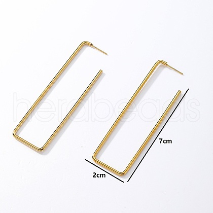 Stylish Rectangle Stainless Steel Stud Earrings SR0973-1