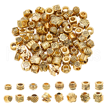  96Pcs 16 Styles Tibetan Style European Beads DIY-NB0012-43B-1