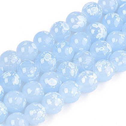Baking Paint Glass Beads Strands DGLA-N015-10mm-06-1