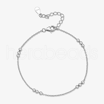 925 Sterling Silver Cable Chain Bracelets UD3650-2-1