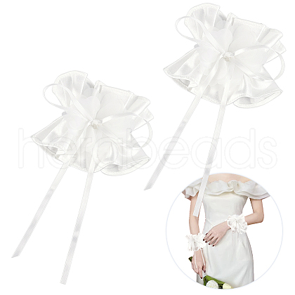 Polyester Stretch Short Oversleeves for Women AJEW-WH0542-010-1