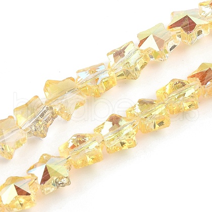 Electroplate Transparent Glass Beads Strands EGLA-U004-03A-HP01-1