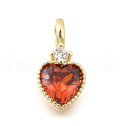 Brass Pave Cubic Zirconia Charms KK-Q097-03B-G-1
