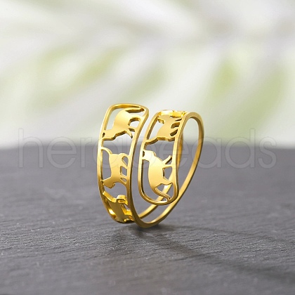 304 Stainless Steel Cuff Rings RJEW-S628-08G-1