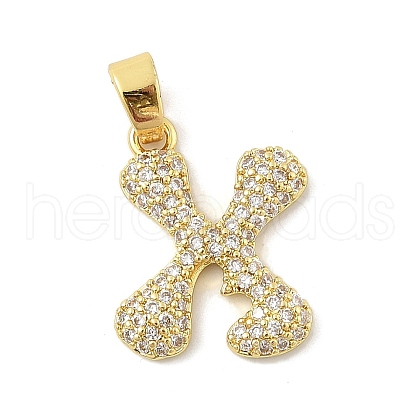 Brass Micro Pave Cubic Zirconia Pendants ZIRC-C012-01G-24-1