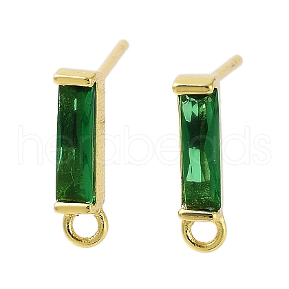 Brass Micro Pave Cubic Zirconia Earring Findings X-KK-A205-10G-01-1