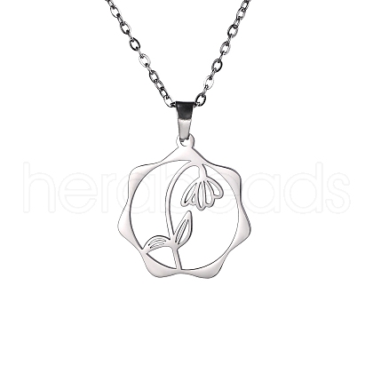 Stainless Steel Pendant Necklaces PW-WG57218-11-1