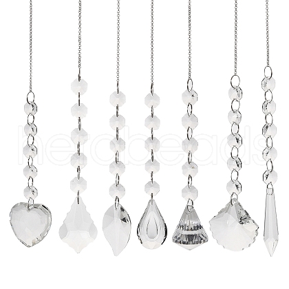 Quartz Crystal Pendant Decorations HJEW-M007-05D-P-1