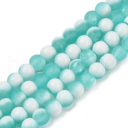 Frosted Crackle Glass Beads Strands X1-GLAA-U001-8mm-M02-1
