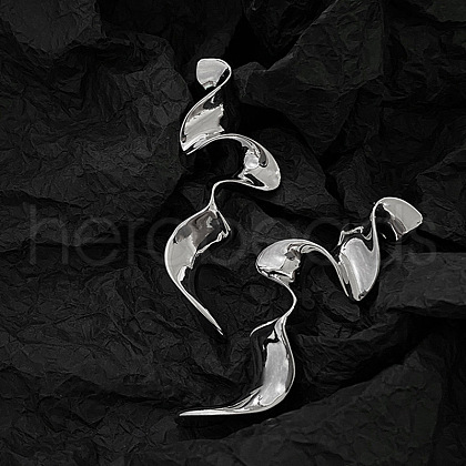 Silver Needle Silver Earrings Fashion Metal Earrings Simple Design Earrings TV7290-19-1
