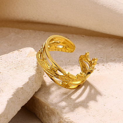 Simple Style 304 Stainless Steel Cuff Rings FS-WG1C3D0-06-1