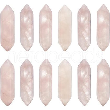 Olycraft Faceted Natural Rose Quartz Double Terminated Points Healing Stones G-OC0003-61-1