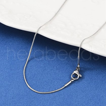Non-Tarnish 304 Stainless Steel Snake Chain Necklaces NJEW-D285-02P-1