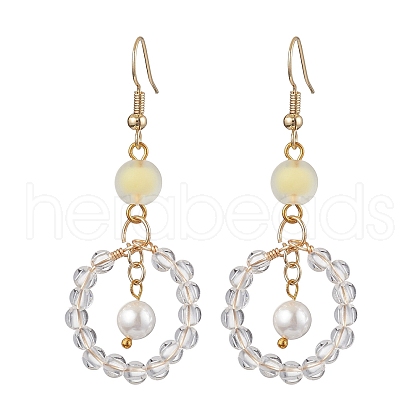 304 Stainless Steel with Acrylic Studs Dangle Earrings EJEW-JE05962-01-1