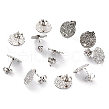 304 Stainless Steel Stud Earring Findings STAS-O144-01C-P-1