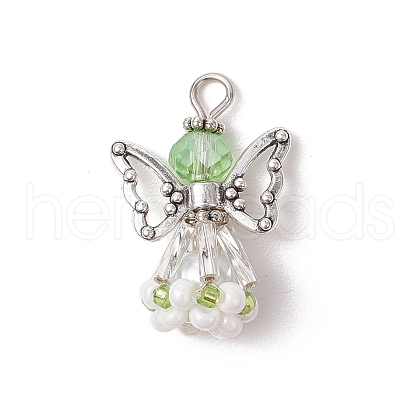 Faceted Glass Pendants PALLOY-MZ00585-03-1