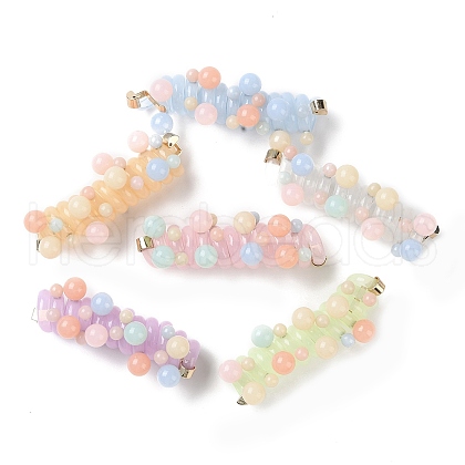 Imitation Jelly Plastic & Alloy Spiral Hair Tie for Women & Girl MRMJ-M004-01-1
