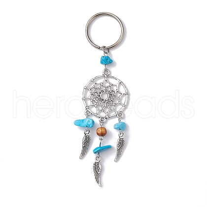 Woven Web/Net with Wing Alloy Pendant Keychain KEYC-JKC00587-02-1