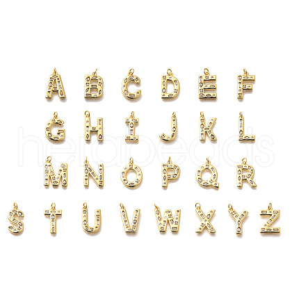 Brass Micro Pave Clear Cubic Zirconia Pendants KK-G521-01G-1