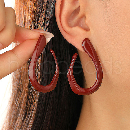 Spray Printed Alloy Stud Earrings WG1C64B-11-1