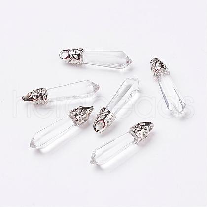 Glass Pointed Pendants G-P309-15-1