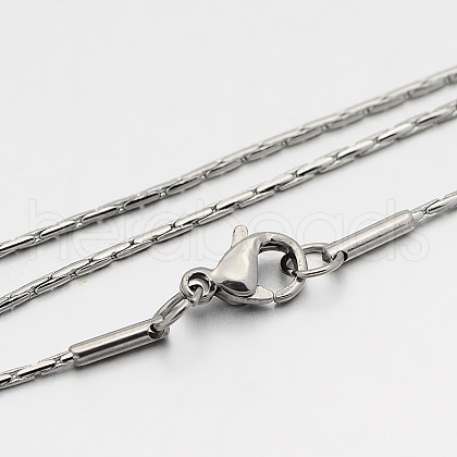 Tarnish Resistant 304 Stainless Steel Boston Chain Necklaces STAS-O053-15P-1
