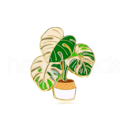 Monstera Leaf Potting Plant Brooches PW-WG73623-05-1