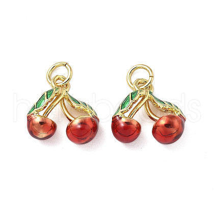 Brass Enamel Pendants KK-R229-07G-05-1