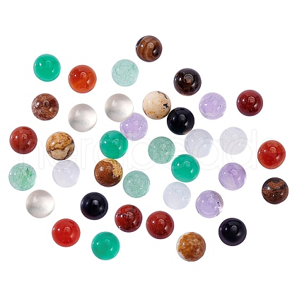 AHADERMAKER 40Pcs 10 Styles Natural Mixed Gemstone Cabochons G-GA0001-69-1