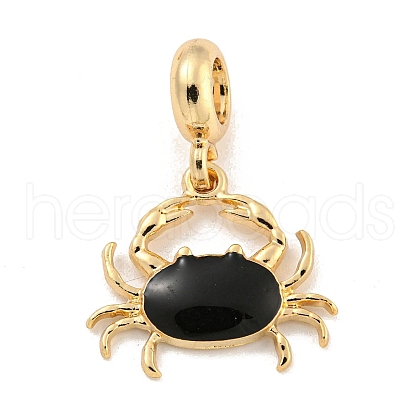 Rack Plating Alloy Enamel Crab European Dangle Charms FIND-B034-47G-1