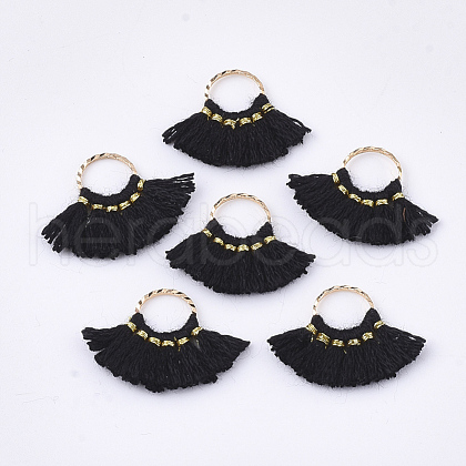 Polycotton(Polyester Cotton) Tassel Pendants Decorations FIND-S302-11Y-1