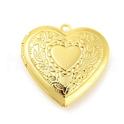 Rack Plating Brass Locket Pendants KK-M263-02A-G-1