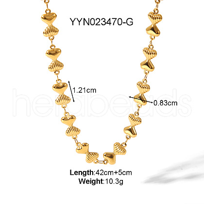 316L Surgical Stainless Steel Seashell Heart Link Chain Necklaces for Elegant European Style BF6500-3-1