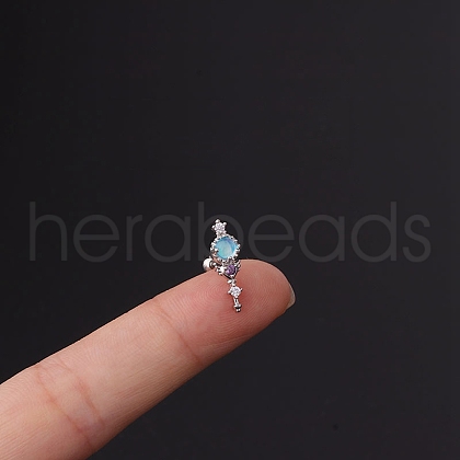Brass Micro Pave Cubic Zirconia Cartilage Earrings WGF347E-05-1