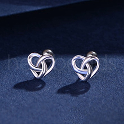 S999 Fine Silver Stud Earrings for Women EJEW-Q031-02S-A-1