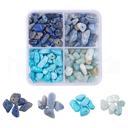 60G 4 Style Natural & Synthetic Gemstone Chip Beads G-FS0001-40-1